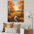 thumbnail image 1 of Designart "Autumn Sonata Birch Woods VI" Floral Floater Framed Wall Art Living Room, 1 of 7