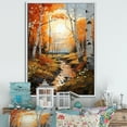 thumbnail image 1 of Designart "Autumn Sonata Birch Woods VII" Floral Floater Framed Canvas Art Print, 1 of 7