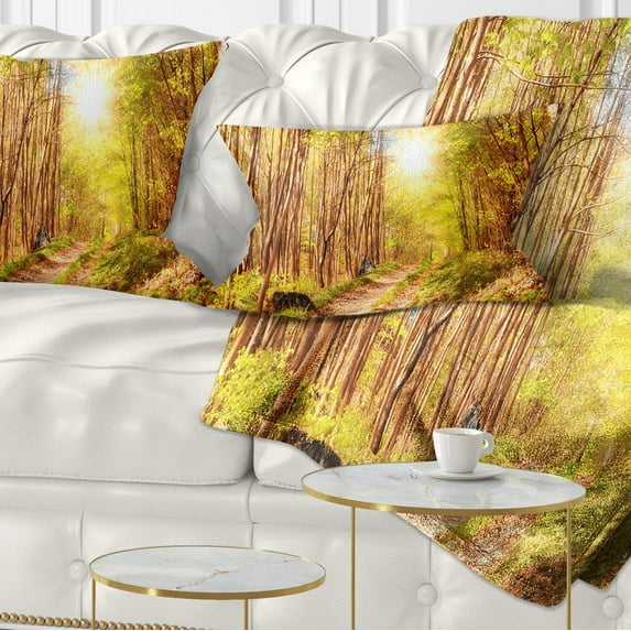 Designart Autumn in Denmark - Photography Landscape Printed Throw Pillow - 12x20