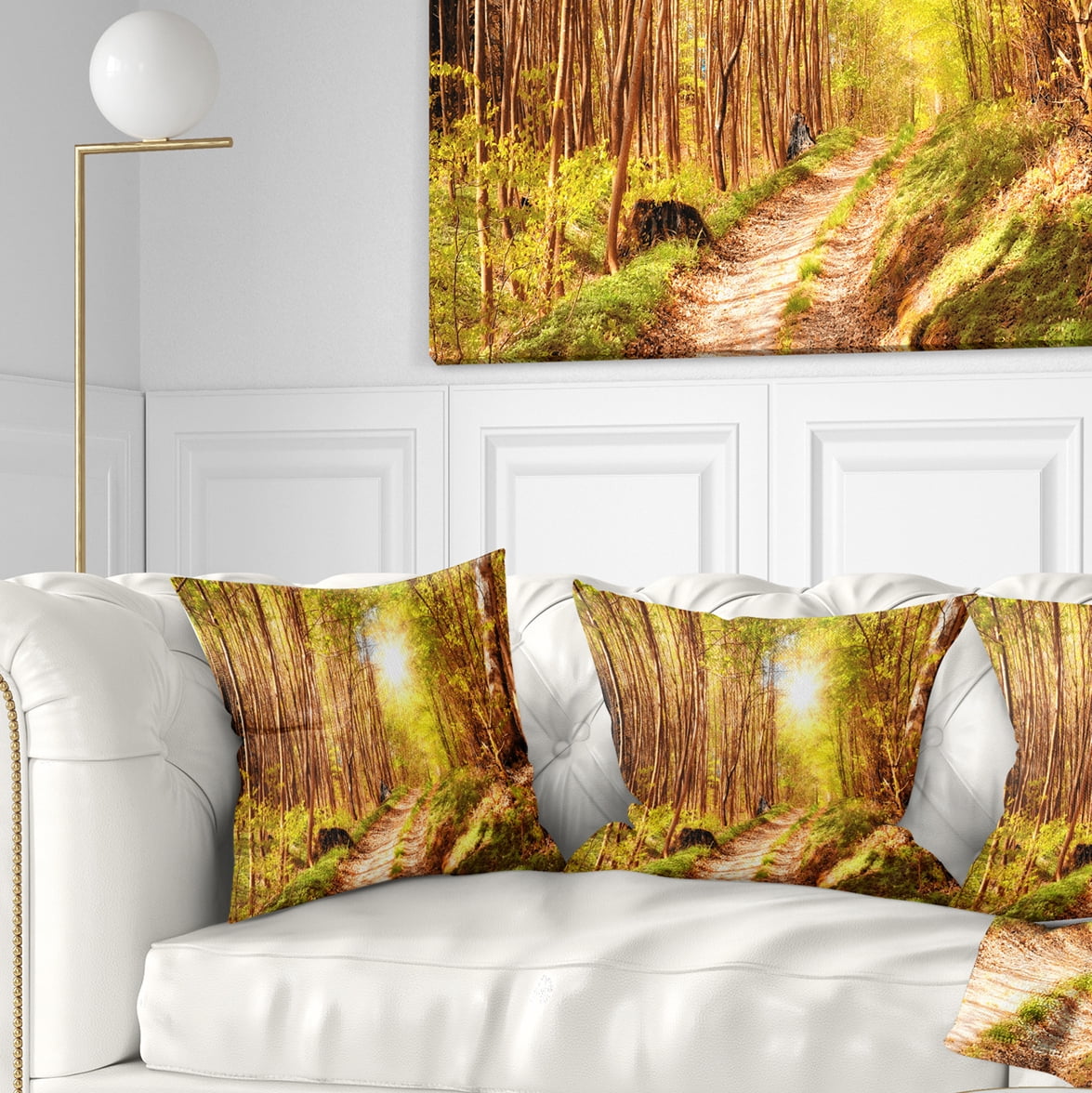 Designart Autumn in Denmark - Photography Landscape Printed Throw Pillow - 16x16