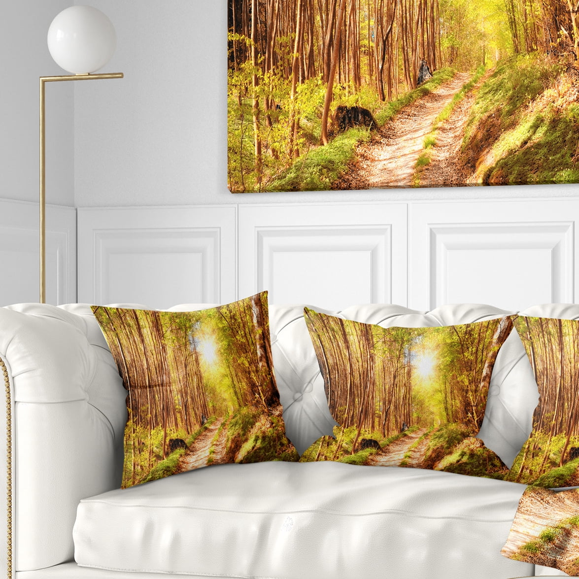 Designart Autumn in Denmark - Photography Landscape Printed Throw Pillow - 18x18