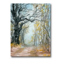 Designart ' Autumn in Misty Forest ' Lake House Canvas Wall Art Print