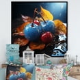 thumbnail image 1 of Designart "Autumnal Cherry Glass in Blue" Floral Framed Wall Art - Blue Cherry Bedroom Framed Canvas Wall Art, 1 of 6