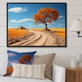 thumbnail image 1 of Designart "Autumnal Fields Along The Country Road" Countryside Floater Framed Wall Decor, 1 of 5