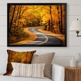 thumbnail image 1 of Designart "Autumnal Journey Forest's Golden Road II" Landscapes Framed Wall Art Decor - Modern Yellow Road Hallway Framed Wall Art Decor, 1 of 1