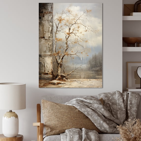 Designart "Autumnal Oak Muted Hues" Tree Oak Canvas Wall Art