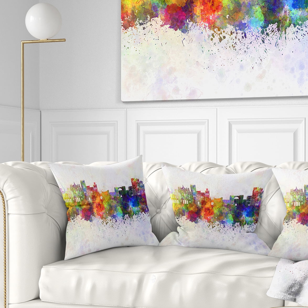 Designart Avila Skyline - Cityscape Throw Pillow - 16x16