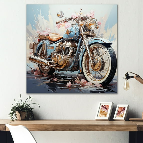 Designart "Awaiting Freedom On The Bike" Motorcycle Wall Art Living Room