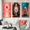 thumbnail image 1 of Designart "Awakening of Consciousness Visionary Geometry IV" Modern Geometric Framed Wall Art Set Of 3 - Pink Abstract Frame Canvas Set For Living Room Decor, 1 of 7