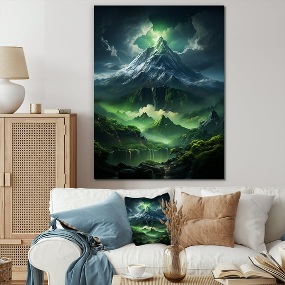 Designart "Awakening Of The Volcanic Power" Volcano Canvas Art Print
