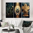 thumbnail image 1 of Designart "Awakening of Consciousness Visionary Geometry II" Modern Geometric Wall Art Set Of 3 - Gold Abstract Gallery Wall Set For Home Decor, 1 of 7