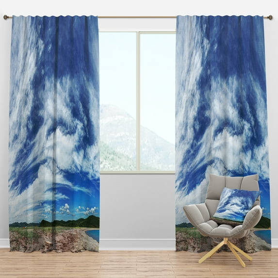 Designart 'Awesome Pacific Ocean' Landscape Blackout Curtain Panel