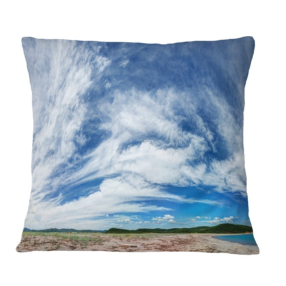 Designart Awesome Pacific Ocean - Landscape Printed Throw Pillow - 16x16