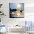 thumbnail image 1 of Designart "Azure And Ivory Buccaneer Minimalism I" Coastal Floater Framed Wall Art Living Room, 1 of 5