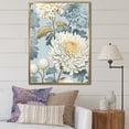 thumbnail image 1 of Designart "Azure And Snow Chrysanthemum Array" Chrysanthemums Floater Framed Wall Art Prints, 1 of 5