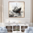 thumbnail image 1 of Designart "Azure And Snow Fishing Vessel II" Coastal Floater Framed Wall Decor, 1 of 5