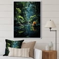 thumbnail image 1 of Designart "Azure Archway Amidst Jungle Palms" Palms & Palm Trees Floater Framed Canvas Prints, 1 of 5