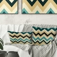 thumbnail image 1 of Designart "Azure Beige Chevron Art I" Geometric Printed Throw Pillow, 1 of 5