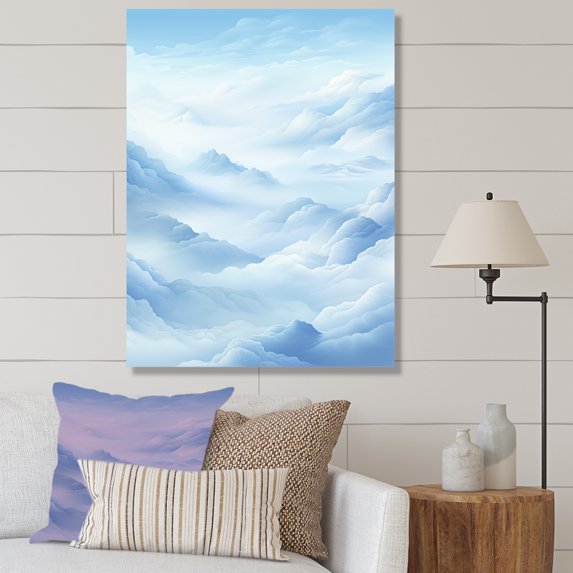 Designart "Azure Clouds Simplified Sky I" Clouds Wall Art Prints