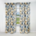 thumbnail image 1 of Designart "Azure Cream Coastal Dream Florals" Floral Blackout Curtain Single Panel, 1 of 4