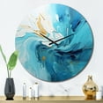 thumbnail image 1 of Designart "Azure Euphony I" Abstract Landscape Oversized Wall Clock, 1 of 1