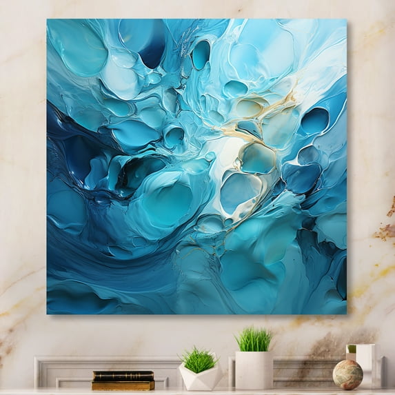 Designart "Azure Euphony II" Abstract Landscape Wall Art Living Room