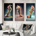 thumbnail image 1 of Designart "Azure Floral Stilettos II" Fashion Framed Wall Art Set Of 3 - Blue Glam Frame Gallery Wall Set For Home Decor, 1 of 6