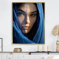thumbnail image 1 of Designart "Azure Gaze Of A Maiden I" Fashion Woman Floater Framed Canvas Art Print, 1 of 5