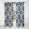 thumbnail image 1 of Designart "Azure Harmony Damask I" Damask Blackout Curtain Panels, 1 of 4