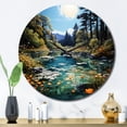 thumbnail image 1 of Designart "Azure Mirrors on the River II" Lakes & Rivers Oversized Wall Clock, 1 of 5