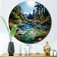 thumbnail image 1 of Designart "Azure Mirrors on the River II" Lakes & Rivers Oversized Wall Clock, 1 of 5