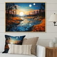 thumbnail image 1 of Designart "Azure Mirrors on the River IV" Landscapes Floater Framed Wall Art Living Room, 1 of 7