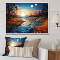 thumbnail image 1 of Designart "Azure Mirrors on the River IV" Landscapes Floater Framed Wall Art Living Room, 1 of 7