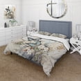 thumbnail image 1 of Designart "Azure Pearl Butterfly Moment Of Chance" Animals Bedding Covert Set - Butterfly Blue Children's Art Bed Set With 2 Shams, 1 of 6