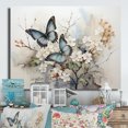 thumbnail image 1 of Designart "Azure Pearl Butterfly Moment Of Chance" Animals Metal Wall Art, 1 of 5