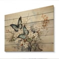 thumbnail image 1 of Designart "Azure Pearl Butterfly Moment Of Chance" Animals Print on Natural Pine Wood, 1 of 5