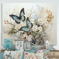 thumbnail image 1 of Designart "Azure Pearl Butterfly Moment Of Chance" Animals Wall Art Print, 1 of 5