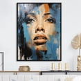 thumbnail image 1 of Designart "Azure Portrait Of Aaliyah I" Celebrity Floater Framed Wall Decor, 1 of 5