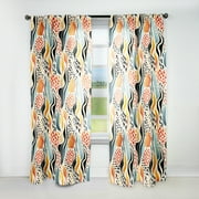 Designart "Azure Reef Abstract" Abstract Curtain Panels