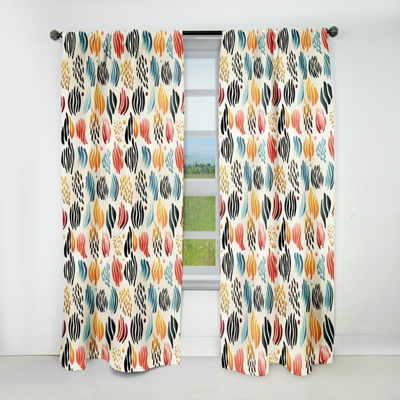 Designart "Azure Reef Abstract I" Abstract Blackout Curtain Panels