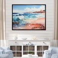 thumbnail image 1 of Designart "Azure Seashore Surge Blend" Beach Floater Framed Canvas Wall Art, 1 of 5