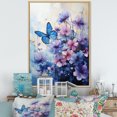 thumbnail image 1 of Designart "Azure Shades Embrace Fragile Soar" Animals Butterfly Floater Framed Canvas Art Print, 1 of 5