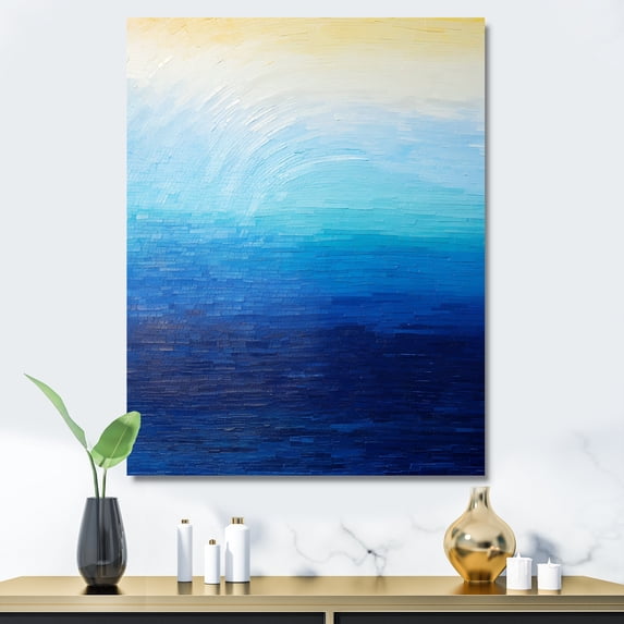 Designart "Azure Solitary Spectrum I" Abstract Shapes Wall Art Living Room
