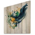 thumbnail image 1 of Designart "Azure, Teal, and Gold Brush IV" Fractals Print on Natural Pine Wood, 1 of 5