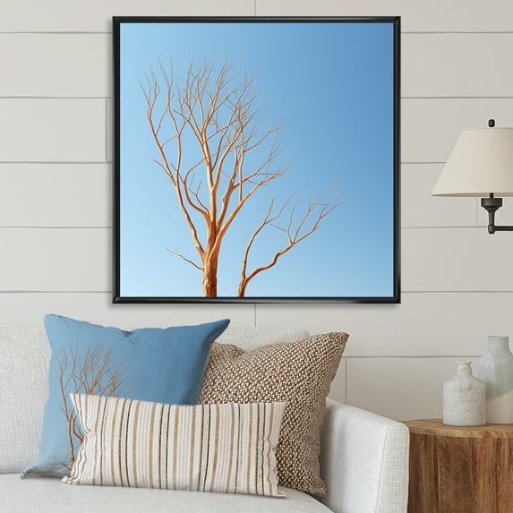 Designart "Azure Timber Lineage Snapshot I" Landscape Trees Floater Framed Canvas Prints
