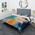 thumbnail image 1 of Designart "Azure and Lemon Vivid Abstract Whispers Art art" Abstract Bedding Covert Set - Abstract Blue Modern Bed Set With 2 Shams, 1 of 5