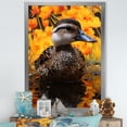 thumbnail image 1 of Designart "Baby Duck at the Lake Brown And Yellow" Animals Framed Wall Art - Traditional Brown Duck Entryway Framed Wall Art, 1 of 6