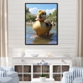 thumbnail image 1 of Designart "Baby Duck at the Lake Yellow And Green" Animals Framed Wall Art - Traditional Yellow Duck Living Room Framed Canvas Art, 1 of 6
