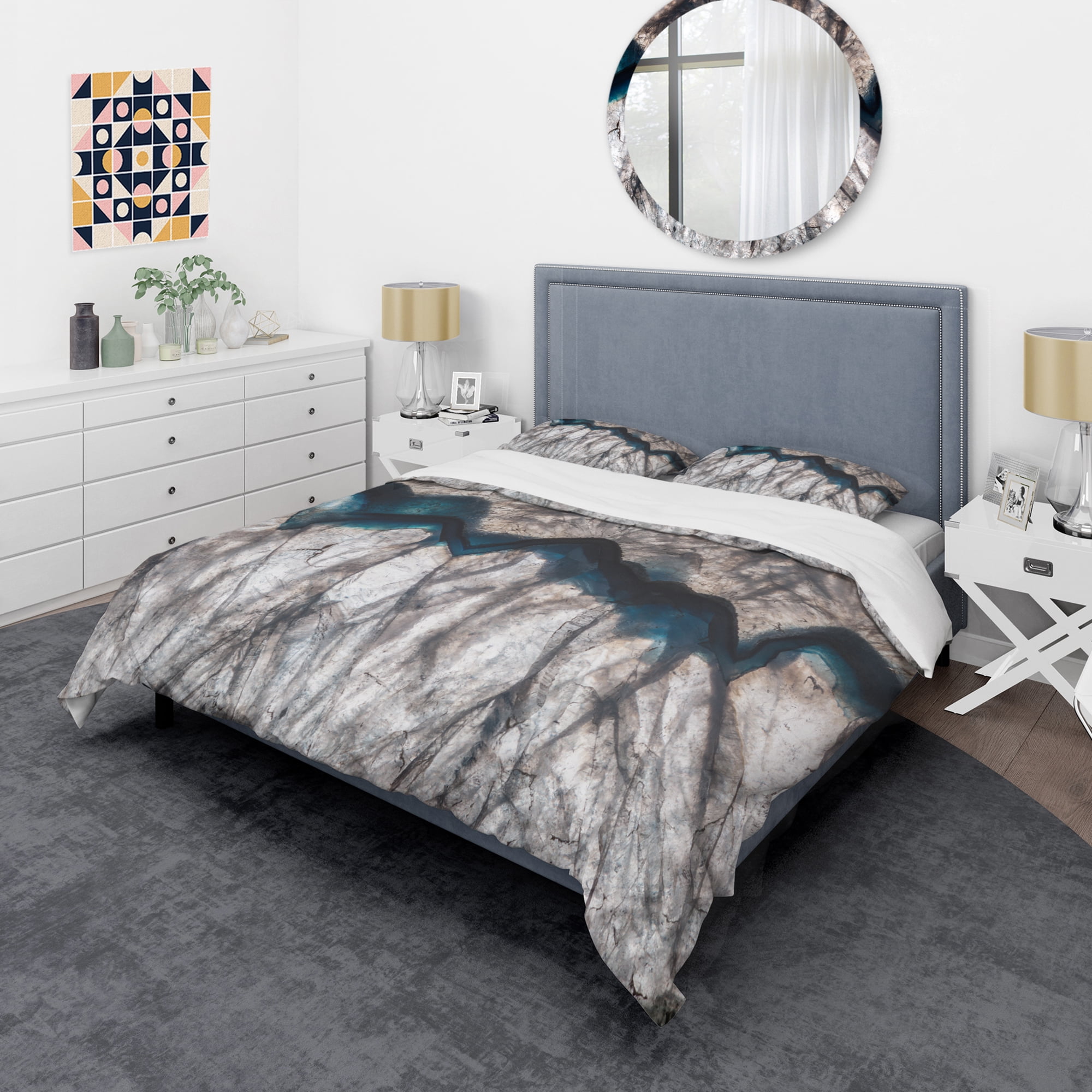 Designart 'Backlit Mineral Macro' Abstract Duvet Cover Set