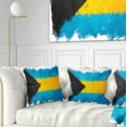 thumbnail image 1 of Designart Bahamas Flag Illustration - Flag Painting Throw Pillow - 16x16, 1 of 5